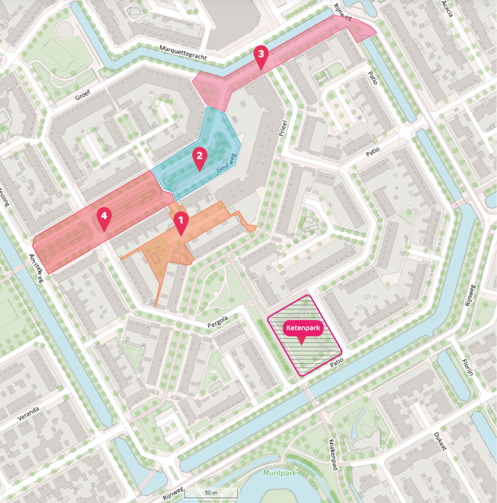 Herinrichting openbare ruimte Patio, Prieel en Pergola - De eerste 4 fases