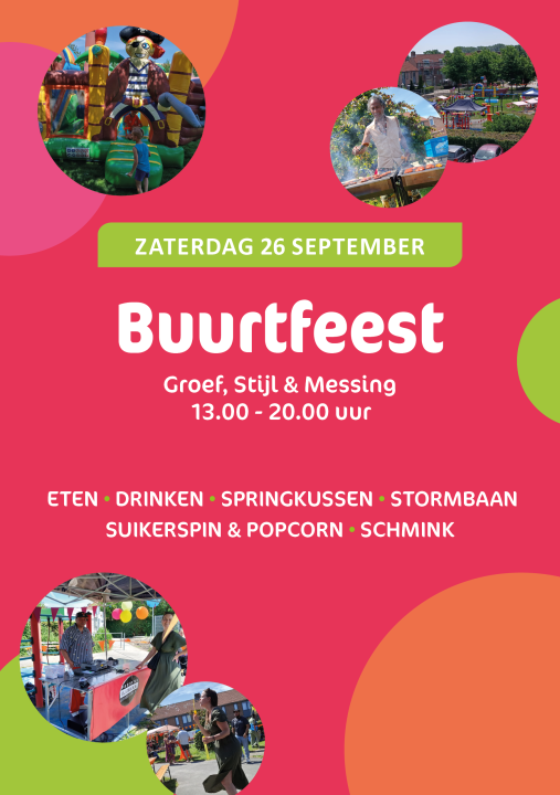 Voorkant flyer Buurtfeest GSM